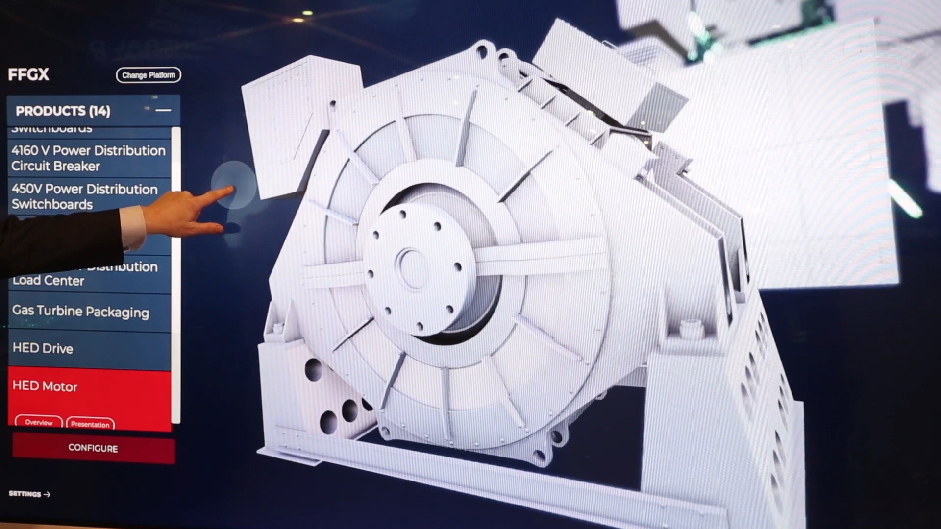 A product configurator created for Leonardo DRS in use at a tradeshow